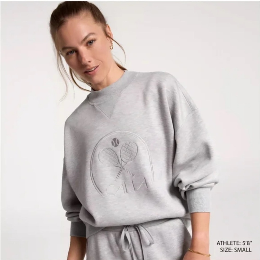 CALIA Women's Pique Scuba Crew Neck XXL Grey